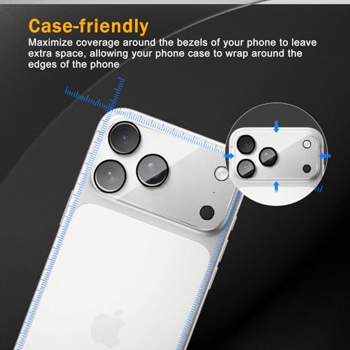 3 Pack Camera Lens Protector for iPhone 17 Pro Max - size: iPhone 17 Pro Max
