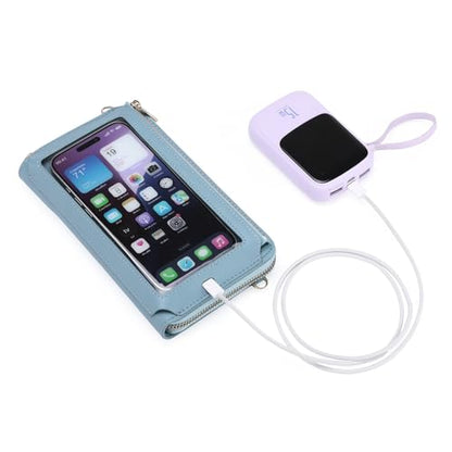 GOIACII Phone Purse Crossbody Bags for Women Small Travel Wallet Touch Screen RFID Blocking - color: A07 Blue