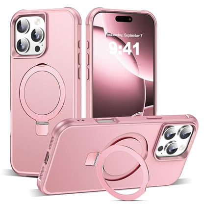 SKYLMW Compatible with iPhone 16 Pro Max Case with Stand,Rose Gold - color: Rose Gold, size: iPhone 16 Pro Max