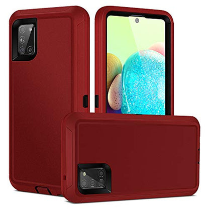 Jelanry for Samsung Galaxy A71 5G Case Heavy Duty & Rugged Cover, Red/Black | Dual-Layer Protective Hard Back Cover with Anti-Dust Scratch Raised Screen/Camera Lips Drop Protection for Outdoor Daily Use - color: Red