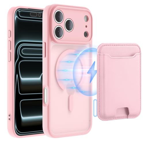 TopMade for iPhone 17 Pro Case with Mag-Safe Wallet, 4 Cards Holder Pink - color: Pink, size: iPhone 17 Pro