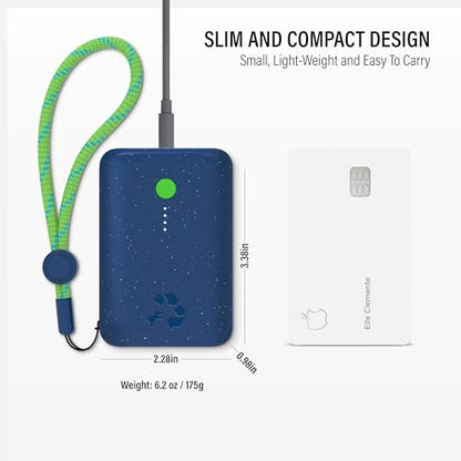 Nimble Champ Portable Charger, 10000mAh Power Bank, 20W Dual USB-C Charging - color: Nebula Blue
