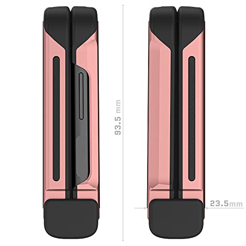 Ghostek Atomic Slim Galaxy Z Flip 4 Case - Clear Back with Pink Aluminum Metal Bumper, Shockproof & Dual-Layer Protective Phone Case, Phone Cover Designed for 2022 Samsung Z Flip 4 5G (6.7") (Pink) - color: Pink, size: Galaxy Z Flip 4