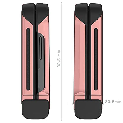 Ghostek Atomic Slim Galaxy Z Flip 4 Case - Clear Back with Pink Aluminum Metal Bumper, Shockproof & Dual-Layer Protective Phone Case, Phone Cover Designed for 2022 Samsung Z Flip 4 5G (6.7") (Pink) - color: Pink, size: Galaxy Z Flip 4