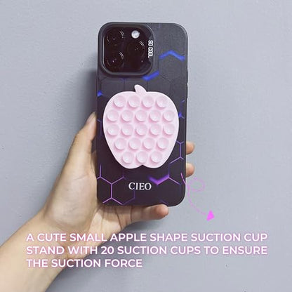 CIEO SuctionPhone Grip, Strong Silicone Suction,Strawberry Sticky Grip,Suitable for Selfies and Videos on Mirrors, Bathrooms and Smooth Surfaces, Compatible with iPhone (Pink) - color: Pink