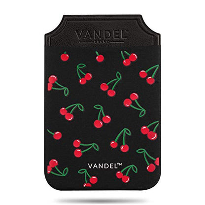 Vandel Stick-On Fabric Phone Wallet for Women, Cute Credit Card Holder | Stylish Credit Card Holder for Phone Case, Stick On Back of Phone Fabric Sleeve for iPhone Pocket - color: Cherry