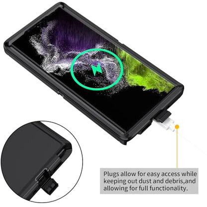 for Galaxy Note 20 Ultra Case Heavy Duty Shockproof Dust/Drop Poof 3 Layers Full Bady Protection Rugged Cover Case for Samsung Galaxy Note 20 Ultra,Black - color: Black
