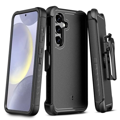 M MYBAT PRO for Samsung Galaxy S24 Plus Case with Belt Clip Holster - color: Black, size: Samsung Galaxy S24 Plus