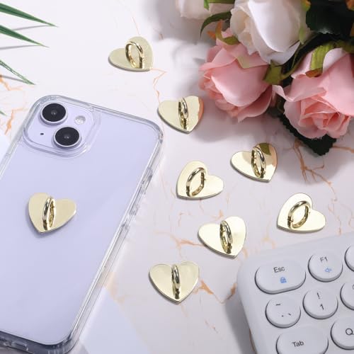 8pcs Heart Phone Charm Holder, 1inch Cell Phone Charm Hook - color: gold, size: 2.5cm