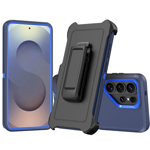 Compatible with Samsung Galaxy S26 Ultra Case, with Belt Clip Holster Heavy Duty Rugged Shockproof Full Body Protection Kickstand Cover for Samsung Galaxy S26 Ultra Phone (Blue) - color: Blue