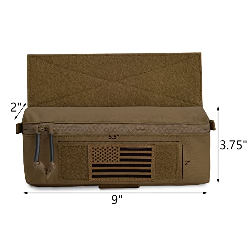 PETAC GEAR Tactical Mini Drop Pouch Fanny Pack Tool Pouch for Tactial Vest Chest Rig - color: Coyote Brown