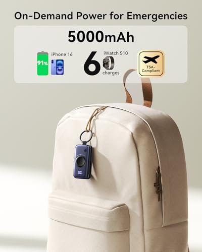 INIU SnapGo Portable Charger, 5000mAh Mini Power Bank for Apple Watch - color: Green
