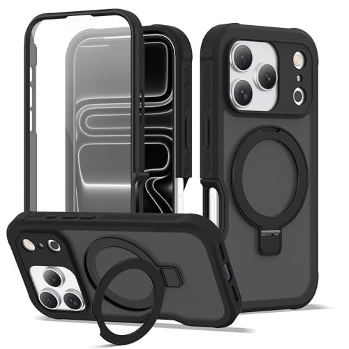 Compatible with iPhone 17 Pro Case with Stand 6.3",Black - color: Black, size: Iphone 17 Pro