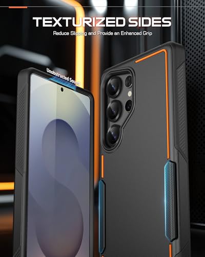 Poetic Neon Case for Samsung Galaxy S25 Ultra 5G, Dual Layer Heavy Duty Rugged Lightweight Slim Shockproof Protective Cover Phone Case, Orange/Black - color: Black/Orange