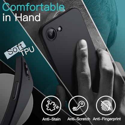JETech Slim Case for iPhone 17e/16e, Black | Camera Lens Protection, Soft TPU Design, Matte Finish, Shockproof Protection - color: Black, size: iPhone 17e/16e