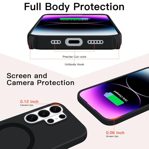 for S26 Case with Crossbody Lanyard, Compatible with MagSafe, Magnetic Case with Adjustable Neck Strap, Silicone Phone Cover for Samsung Galaxy S26 Black - size: Galaxy S26