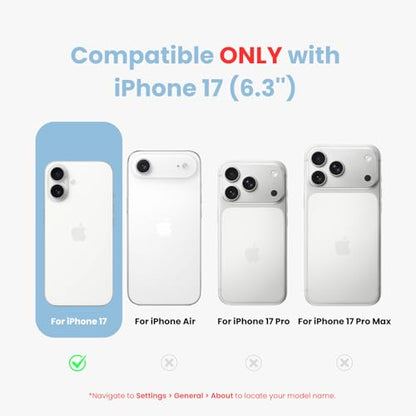 CyTex for iPhone 17 Case Clear, with Camera Control Cover, Compatible with MagSafe, Military-Grade Drop Protection, Anti-Yellowing, Phone Case for iPhone 17 - Transparent