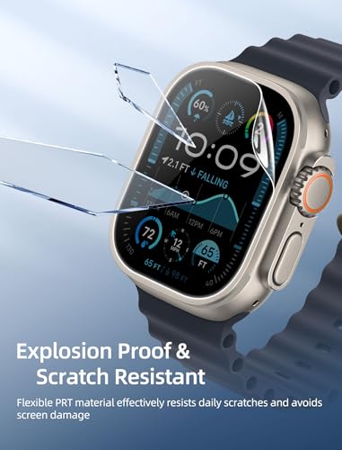 [8 Pack] Screen Protector for Apple Watch 49mm Ultra 2/1 Anti-Scratch,iWatch Self-Healing Soft TPU,Bubble-Free,HD Clear Soft Watch Film,Touch Sensitive,Ultra-thin for iWatch Accessories - size: 49mm Ultra3/2/1