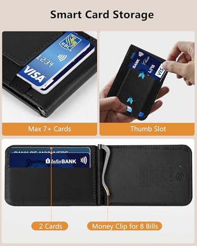 HiWe for MagSafe Wallet with Money Clip, 9-Cards Holder, Works with Find My