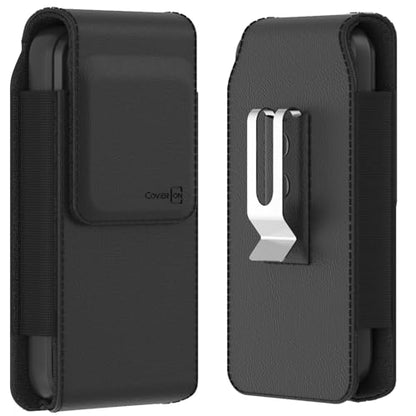 CoverON Holster for Motorola Moto G Stylus 5G/Edge Edge+ Plus/G Fast/One Action Hyper Zoom/G45 G85 G86 G96 Revvlry+ Phone Case Belt Clip Carrying Vertical Leather Pouch (Fits Otterbox or Any Case on)