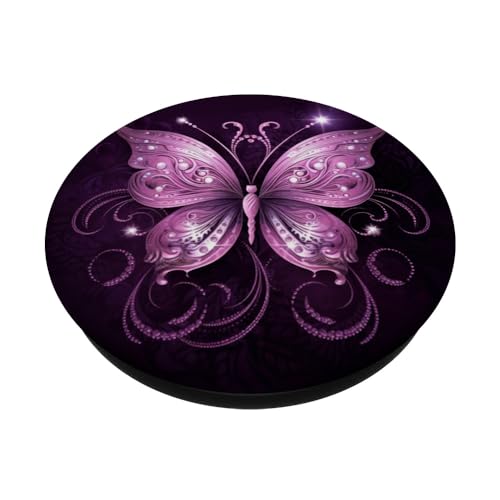 Pink Butterfly Purple Butterfly PopSockets Adhesive PopGrip - style: Adhesive PopGrip