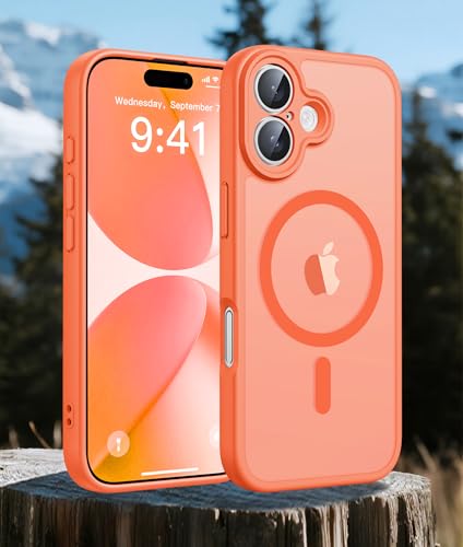 for iPhone 17 Case,[Compatible with MagSafe] [Military Drop Protection] Full Camera Protection Shockproof Slim Translucent Matte Protective Phone Cover for iPhone 17-6.3 Inch (Orange) - color: orange, size: iPhone 17