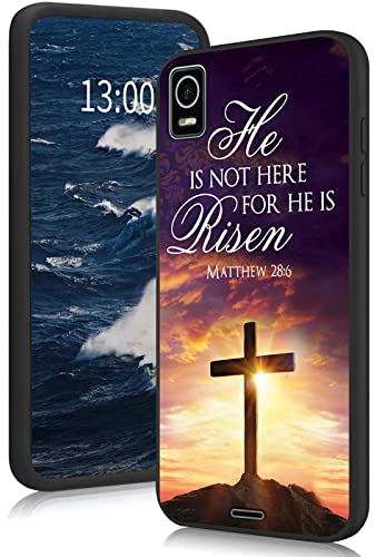 Case for Cricket Debut Smart 2022, for Debut Smart Phone Case 2022, Ultra-Thin Flexible Soft TPU Cover Lightweight Matte Case for Cricket Debut Smart 2022, Jesus Bible Cross Christian