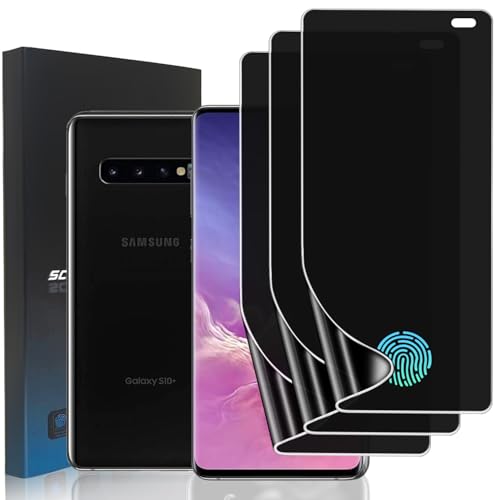 3 Pack TPU Privacy Screen Protector for Samsung Galaxy S10 Plus 6.4" - size: Samsung Galaxy S10 Plus