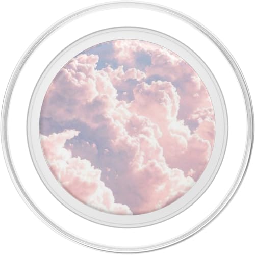 Pastel Pink and Purple Cloud Blue Sky Watercolor Clouds PopSockets PopGrip for MagSafe - style: Magnetic PopGrip