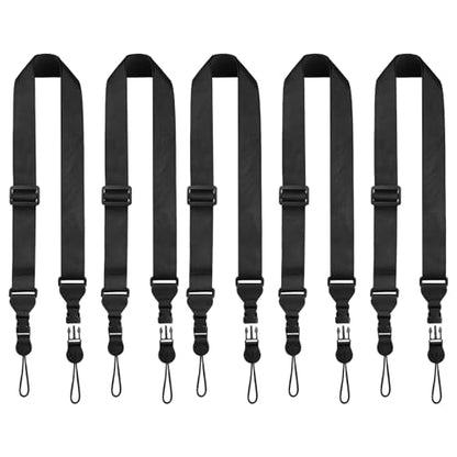 FIEIL 5 Pack Universal Shoulder Strap, Replacement Nylon Neck Lanyard, Comfortable Adjustable Shoulder Strap for iPad, Camera, Crossbody Bag, Binocular, Tablet - size: 5 Pack Black