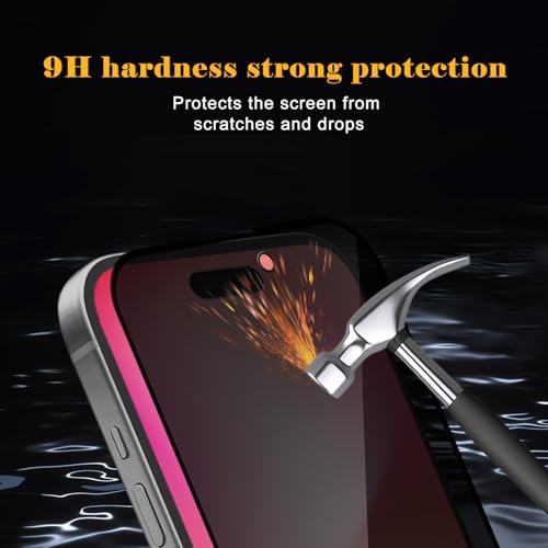 2 Pack Privacy Screen Protector for iphone 17, Tempered Glass Film full Coverage Anti Scratch, Anti-Spy, 9H Hardness, Bubble Free for iphone 17 Privacy Screen Protector - size: iphone 17
