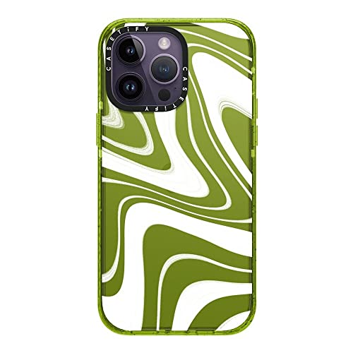 CASETiFY for iPhone 14 Pro Max Case - Impact | Slim Fit | 8.2 ft. 4x Military Grade Drop Protection | Frosted Swirls | Kiwi - color: Frosted Swirls, size: iPhone 14 Pro Max (Non-Magsafe)