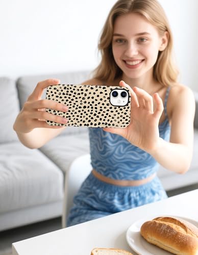 Jusy Magnetic Cheetah Phone Case for iPhone 16 Pro Max,Polka Dot | Compatible with MagSafe,Cute Aesthetic Tortoise Shell Design,TPU and PC Protective Shockproof Cover - color: Polka Dot