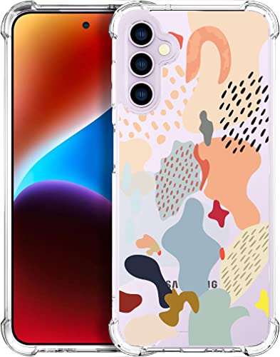for Samsung Galaxy S23 Case - Clear Abstract Art | Cute Transparent Phone Cases for Women with Design, Girls Girly with Heavy Duty Protective Bumper - color: Clear Abstract Art, size: S23