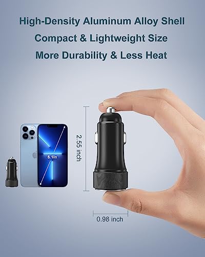 USB C Car Charger 3Pack, OKRAY 36W Fast Charging PD+QC 2-Port Car Chargers - color: Black, size: 3-Pack