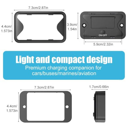 78W 4 Port 12V USB Outlet Charger Socket, Dual 36W PD + Dual 18W QC3.0 Wall Surface Mount Charging Panel with Button Switch for RV Truck Bus Marine Golf Cart