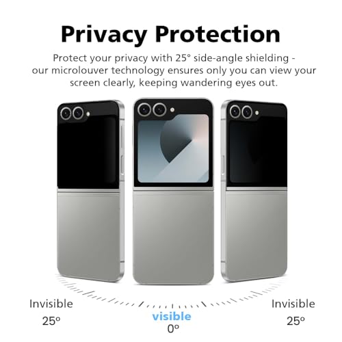 2 PACK Front Privacy Screen Protector Compatible with Samsung Galaxy Z Flip 5 [25° Anti Spy] EPU+PET Film, Self-Healing, Easy Installation, Case Friendly, 3H Hardness - size: Galaxy Z Flip 5