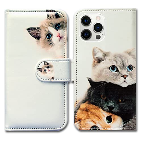 Bcov Case for iPhone 14 Pro, Cute Brown Cat Leather Flip Phone Case Wallet Cover with Card Slot Holder Kickstand for iPhone 14 Pro - color: Cute Brown Cat