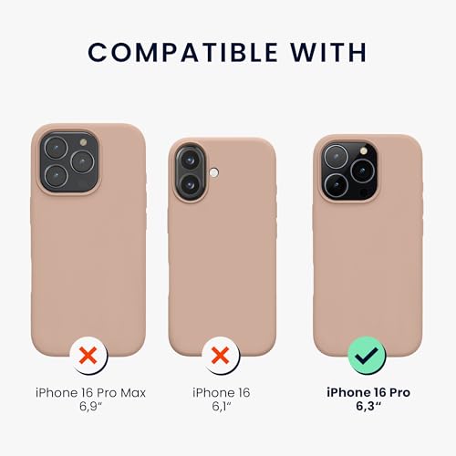 kwmobile Case Compatible with Apple iPhone 16 Pro Case - TPU Silicone Phone Cover with Soft Finish - Antique Pink Matte - color: antique pink matte, size: iPhone 16 Pro