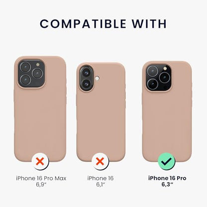 kwmobile Case Compatible with Apple iPhone 16 Pro Case - TPU Silicone Phone Cover with Soft Finish - Antique Pink Matte - color: antique pink matte, size: iPhone 16 Pro