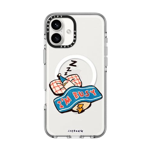 CASETiFY for iPhone 16 Plus Case - Impact Clear Compatible with MagSafe | Not Yellowing | 6.6 ft. 3x Military Grade Drop Protection | I'm so busy | Clear - color: I'm so busy, size: Iphone 16 Plus (6.7")