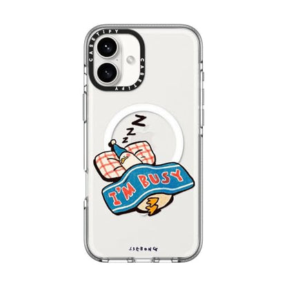 CASETiFY for iPhone 16 Plus Case - Impact Clear Compatible with MagSafe | Not Yellowing | 6.6 ft. 3x Military Grade Drop Protection | I'm so busy | Clear - color: I'm so busy, size: Iphone 16 Plus (6.7")