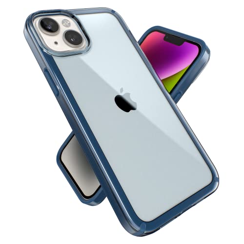 Speck iPhone 15 Plus & 14 Plus Case - Drop Protection, Scratch Resistant Dual Layer Slim Phone Case for 6.7 Inch iPhones - Anti-Yellowing & Anti-Fade Case - Glass Navy/Winter Navy GemShell - color: Glass Navy/Winter Navy