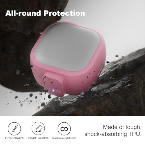 for Samsung Galaxy Buds 4 Pro/Buds 4 Case (2026) with Secure Safety Lock Clip,Shockproof Scratch-Resistant Hybrid PC+TPU Soft Shell Protective Cover Accessories with Carabiner&Cleaning Pen(Pink) - color: Pink Edge-Grey