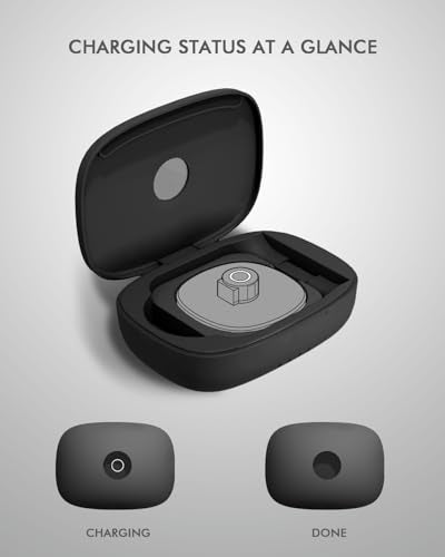 Doohoeek Charging Case Compatible with Ringconn Gen 2 Air (Official Charger NOT Include), Wireless Power Station Fits Official Chargers & Fit All-Sized Rings 1000mAh (NOT a Charger) (Black) - color: Black