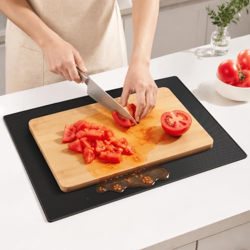 15"x18" Extra Large Double-Sided Non-Slip Cutting Board Mat - color: Large Black