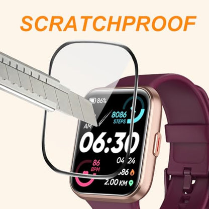Screen Protector for ID208PLUS 1.8 Inch Smartwatch, PMMA Full Coverage HD 3D Anti-Scratch Film, Designed for Quican, Tensky, Gydom, Hingso, Woneligo, 3 Packs