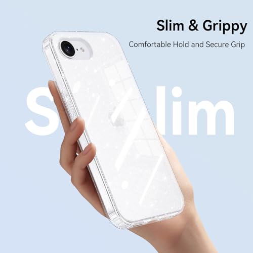YINLAI for iPhone 17e, 16e Case 6.1-Inch- Clear Glitter - color: Clear Glitter, size: iPhone 17e/16e 6.1"