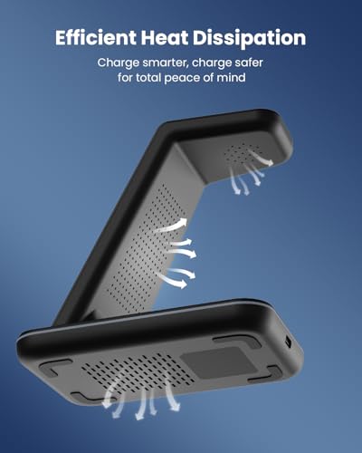 Wireless Charger for Samsung & Android: JoyGeek 3-in-1 Station for Galaxy S25-S20, Z Series, Note Models, Watch Ultra/7/6/5/4, Buds Pro/3/2/Plus with 18W Adapter