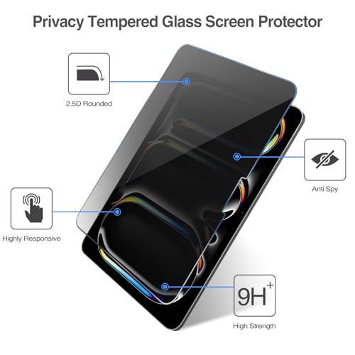 ProCase 1 Pack Privacy Screen Protector for 13" iPad Pro/Air - size: iPad Pro 13" (M5) / (M4)/ iPad Air 13" (M2)